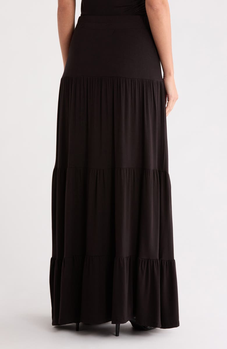 Renee C Tiered Jersey Maxi Skirt, Alternate, color, Black
