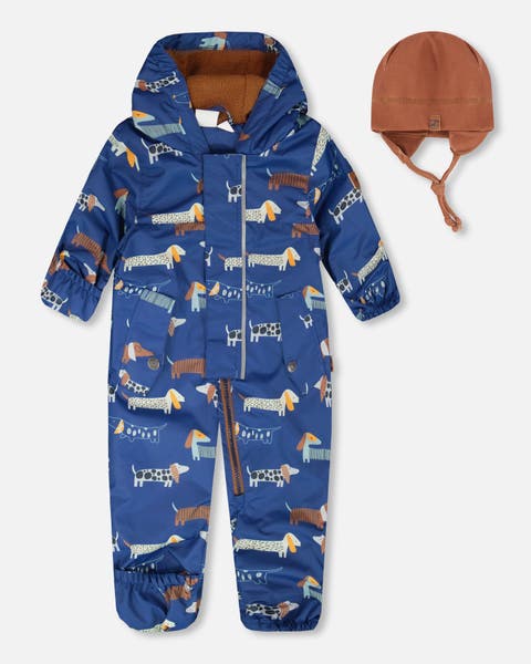 Mid-Season Printed One-Piece Outerwear with Hat (Baby)
