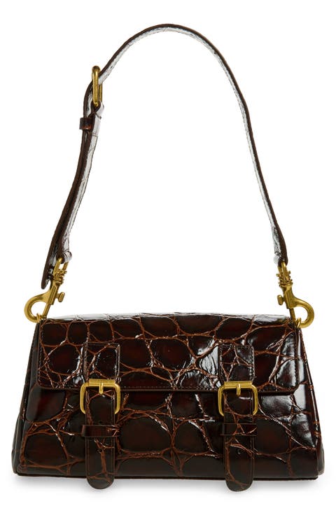 Croc Embossed Satchel
