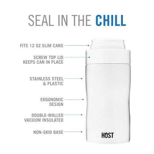 Host Stay-chill Slim Can Cooler In Pearl White