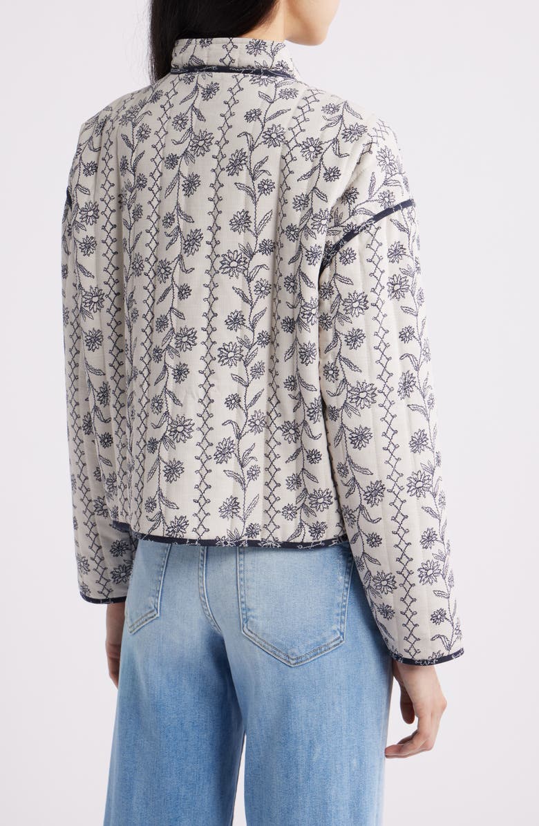 Ilse Jacobsen Ottoma Floral Quilted Cotton Jacket, Alternate, color, White Wildflower