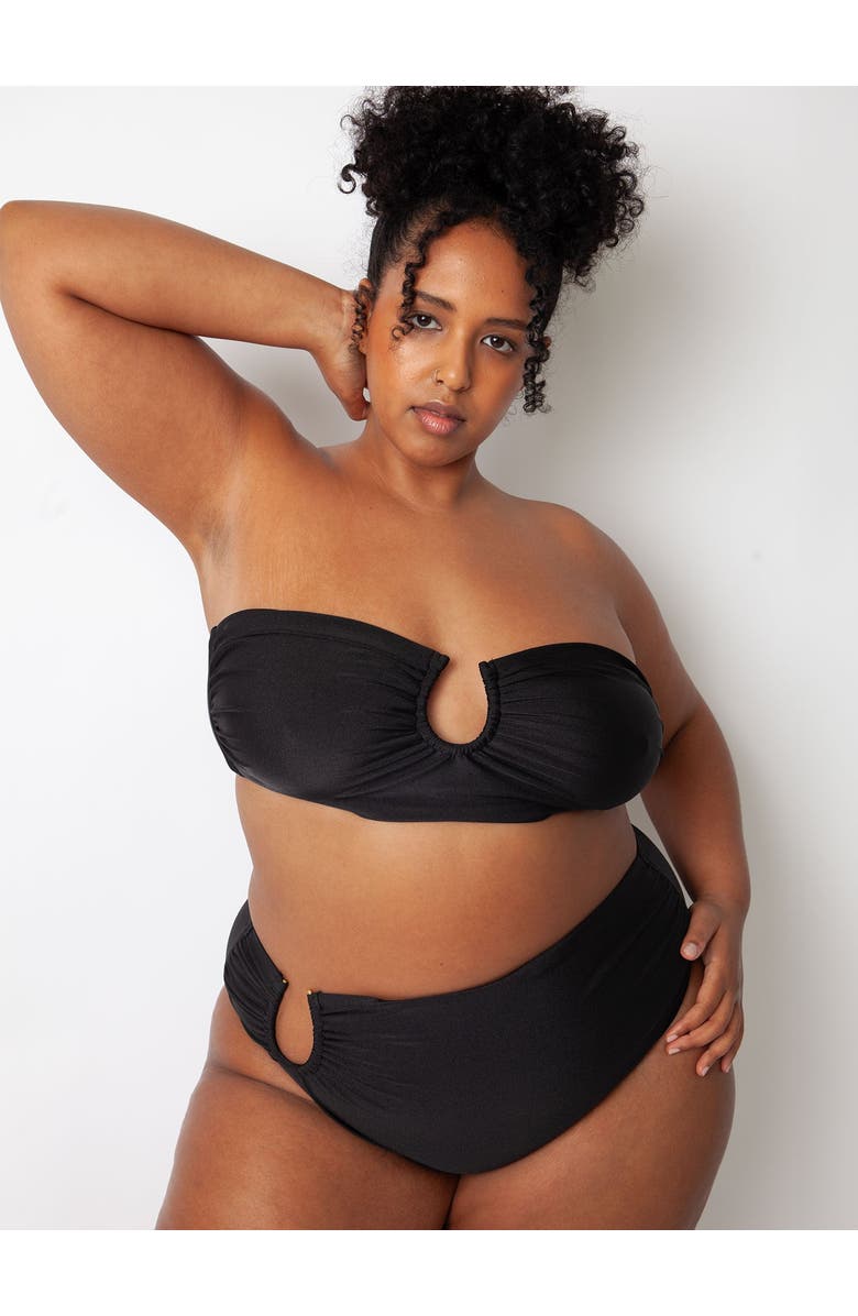 Villa Fresca Sofia Bikini Swimsuit Top, Alternate, color, Black