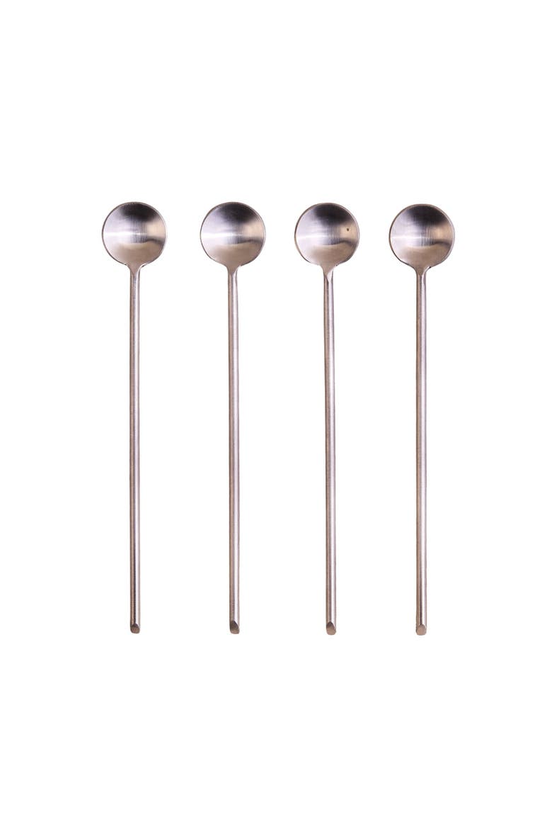 Thin Spoons - Set of 4, Alternate, color, Metallic Silver