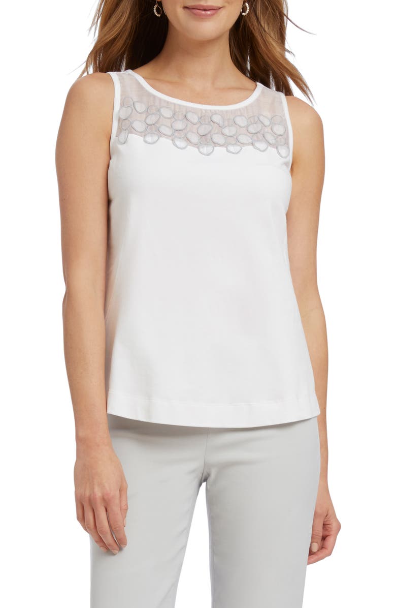 NIC+ZOE Mesh Yoke Tank Top, Main, color,