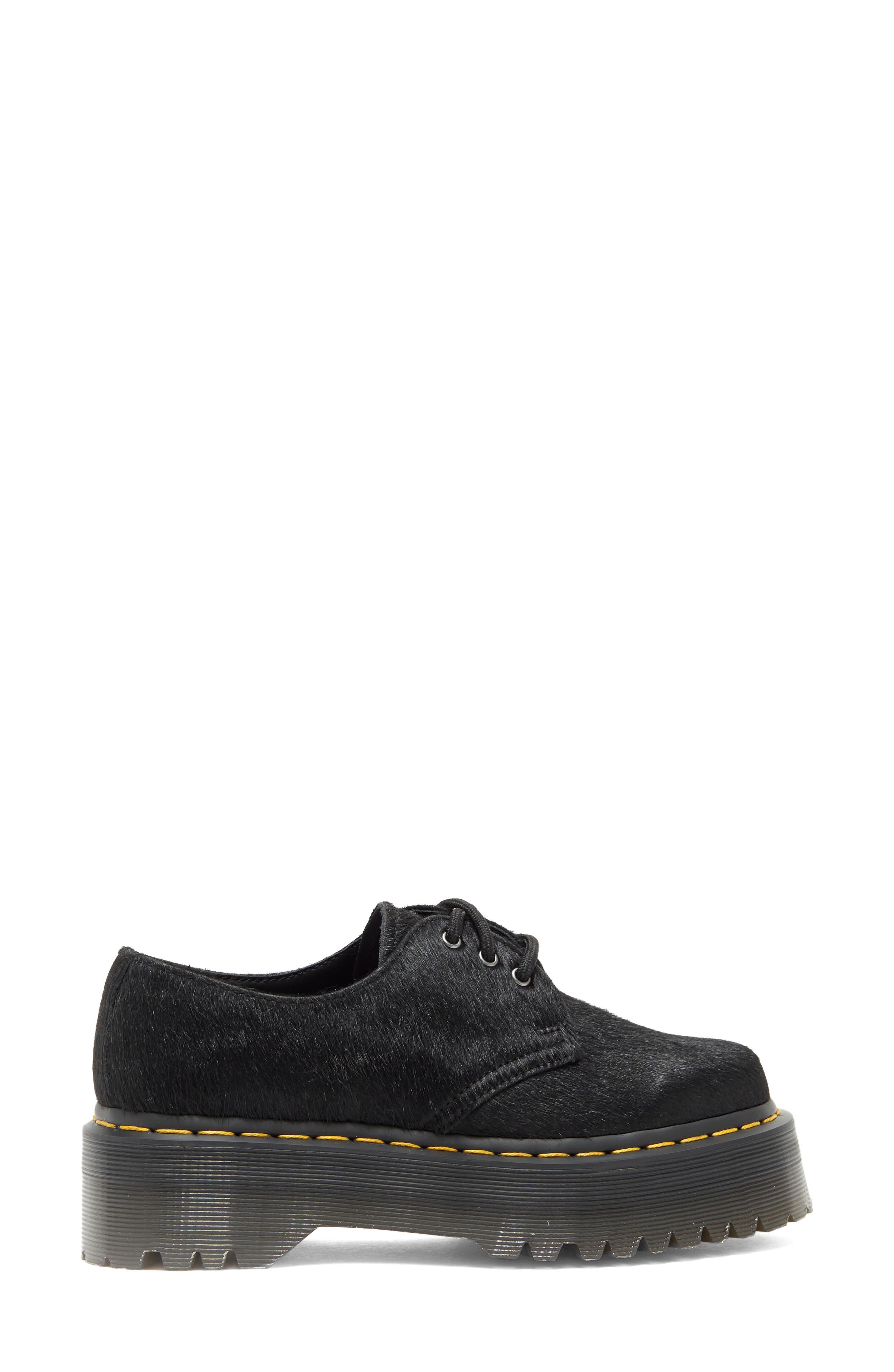 Dr. Martens Quad Platform Derby, Alternate, color, Black Hair On
