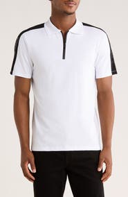 DKNY SPORTSWEAR Zach Stretch Cotton Quarter Zip Polo