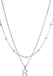 Adornia Initial Pendant Layered Chain Necklace