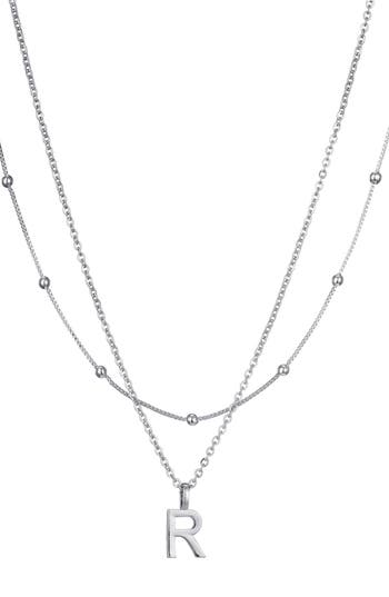 Adornia Initial Pendant Layered Chain Necklace In Silver