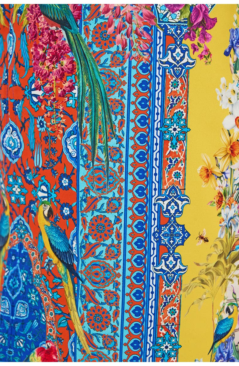 Camilla Mid Length Boardshort With Elastic Waist, Alternate, color, Sultanahmet Summer