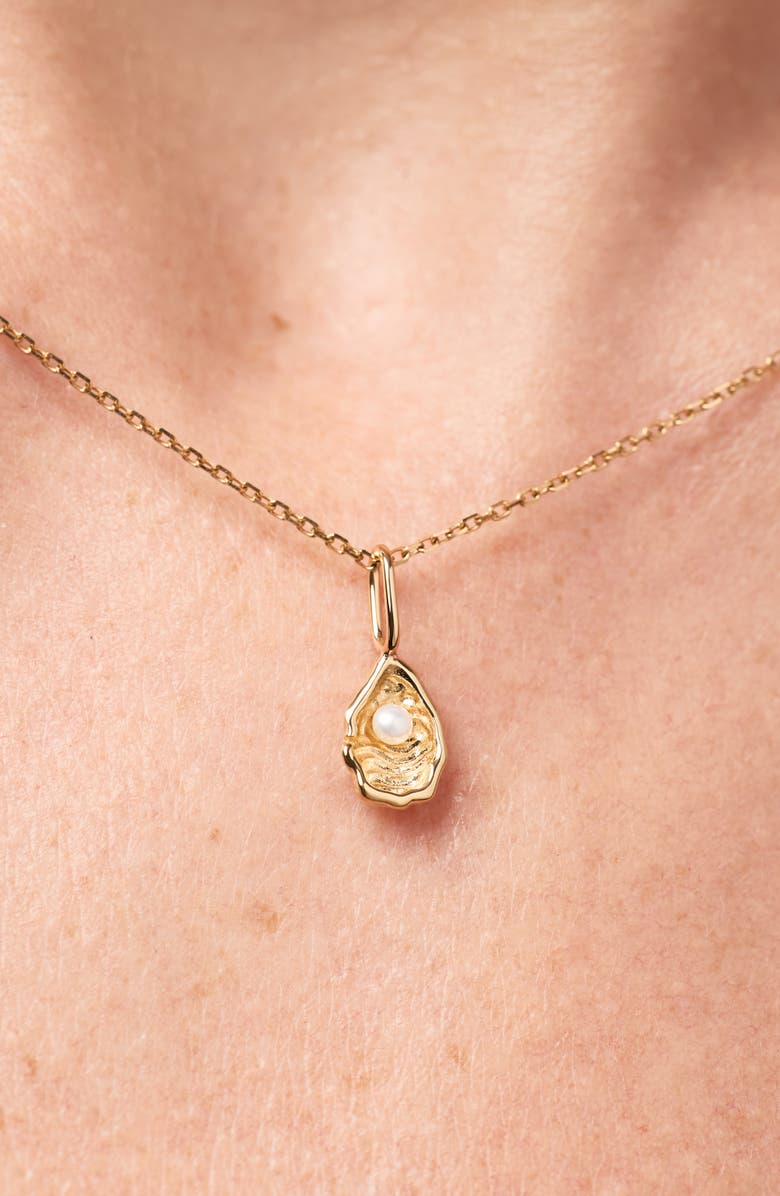 Ana Luisa Solid Yellow Gold - Oyster Charm Necklace, Alternate, color,