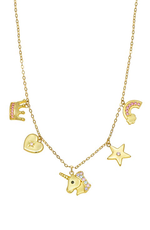 Kids' Magical Enamel & Cubic Zirconia Charm Necklace