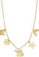 Lily Nily Kids' Magical Enamel & Cubic Zirconia Charm Necklace