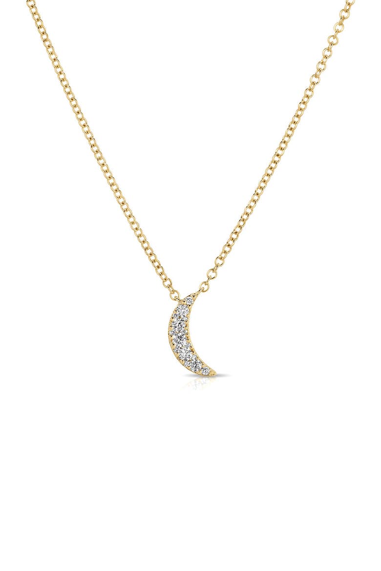 Pavé Diamond Crescent Choker Necklace, Main, color, 14K YELLOW GOLD