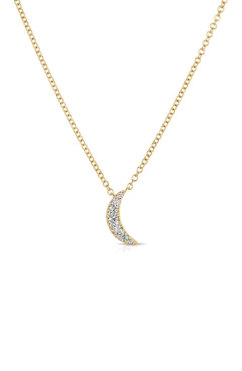 Pavé Diamond Crescent Choker Necklace