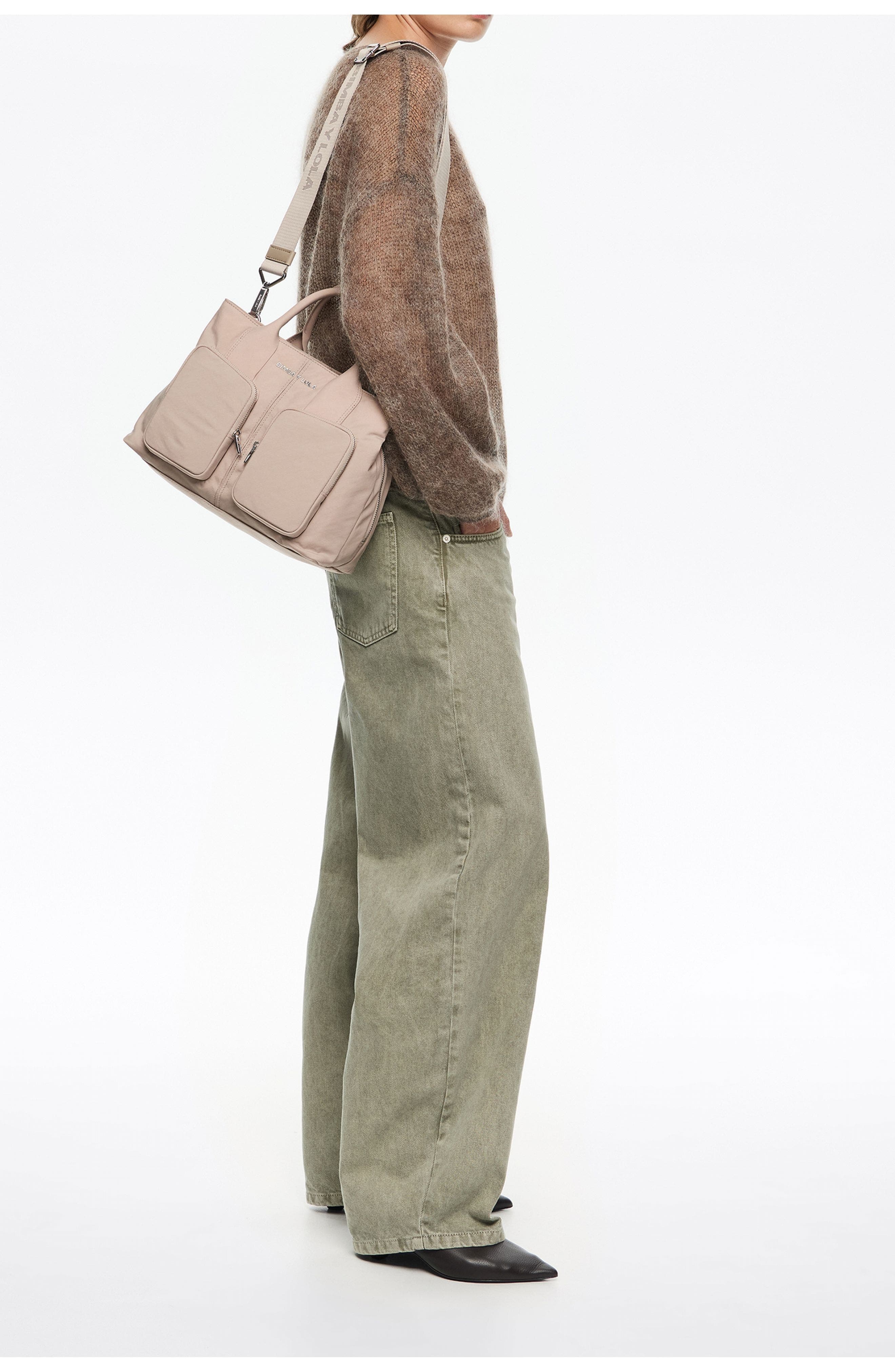 Bimba y Lola Large Nylon Pocket Handbag, Alternate, color, 