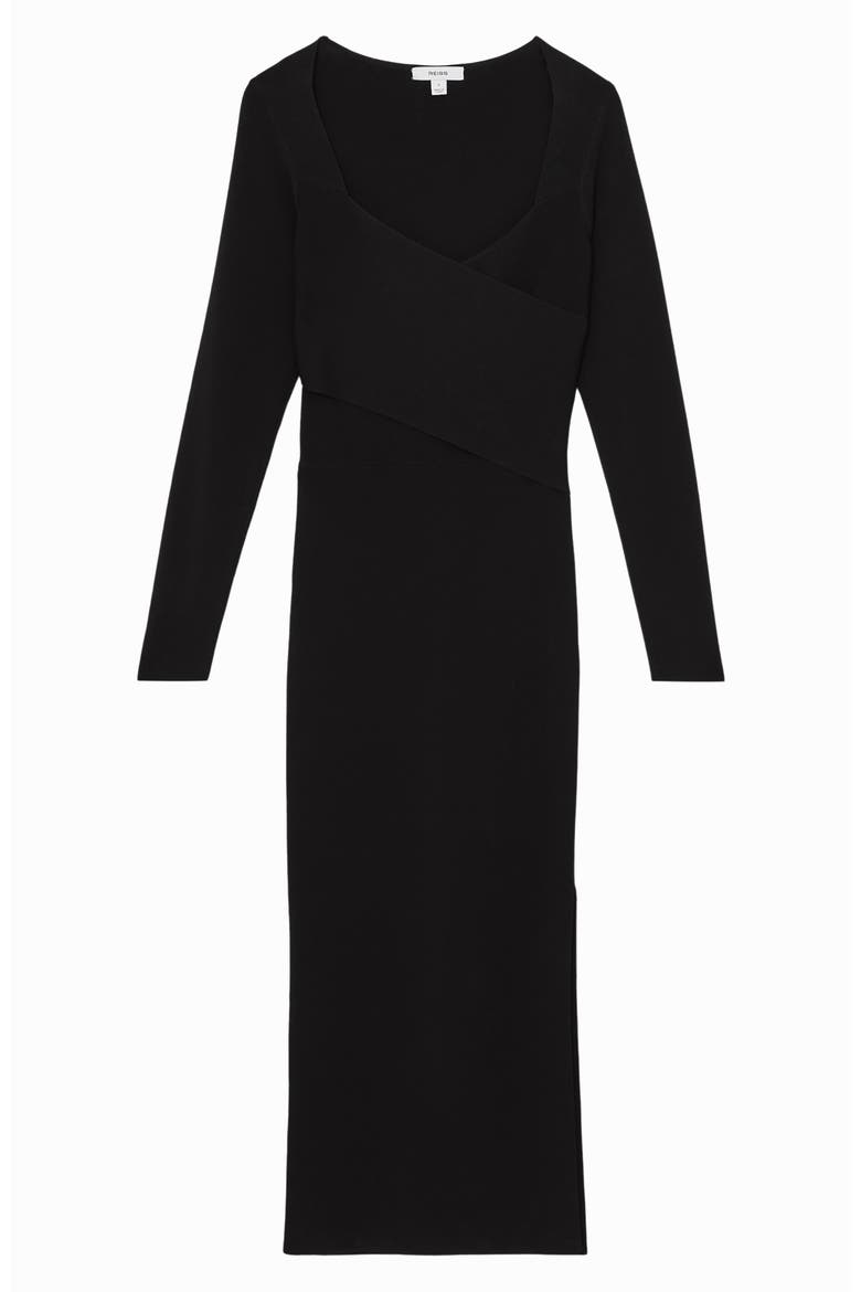 Sophia Long Sleeve Knit Maxi Dress, Alternate, color, BLACK
