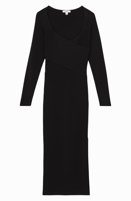 Reiss Sophia Long Sleeve Knit Maxi Dress In Black