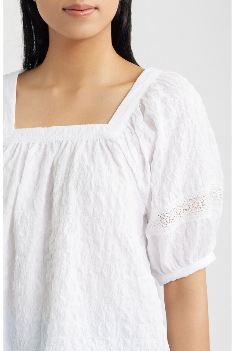 Lace Trim Top, Alternate, color, WHITE