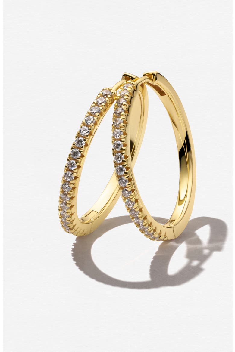 Earring Ellera X-Grande, Alternate, color, 18k Gold Plated / White