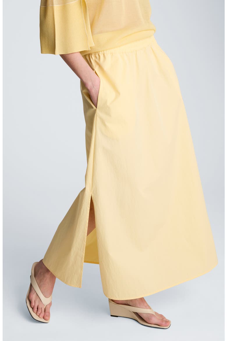 Stretch Cotton Maxi Skirt, Alternate, color, PASTEL YELLOW