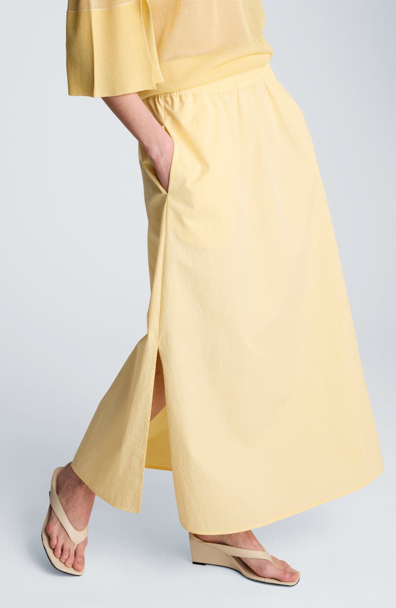 Kenneth Cole Stretch Cotton Maxi Skirt, Alternate, color, Pastel Yellow