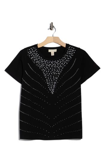 By Design Odelia Embellished T-shirt In Black