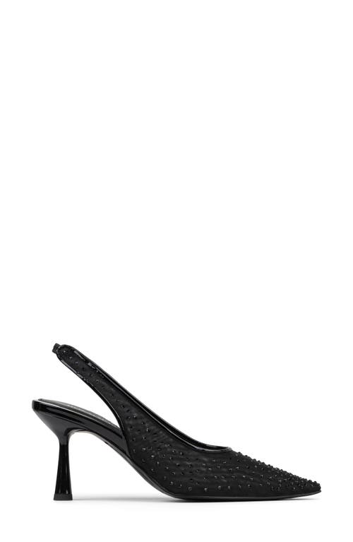 Donald Pliner Sodashi Snakeskin Embossed Pointed Toe Slingback Pump In Black