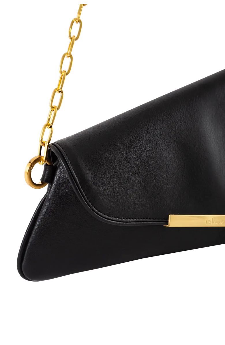 Esthera 11PM Leather Shoulder Bag, Alternate, color, Black
