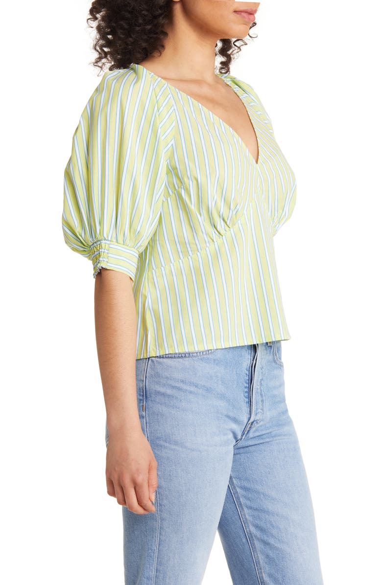 Sanctuary Stripe Cotton Poplin Top, Alternate, color,