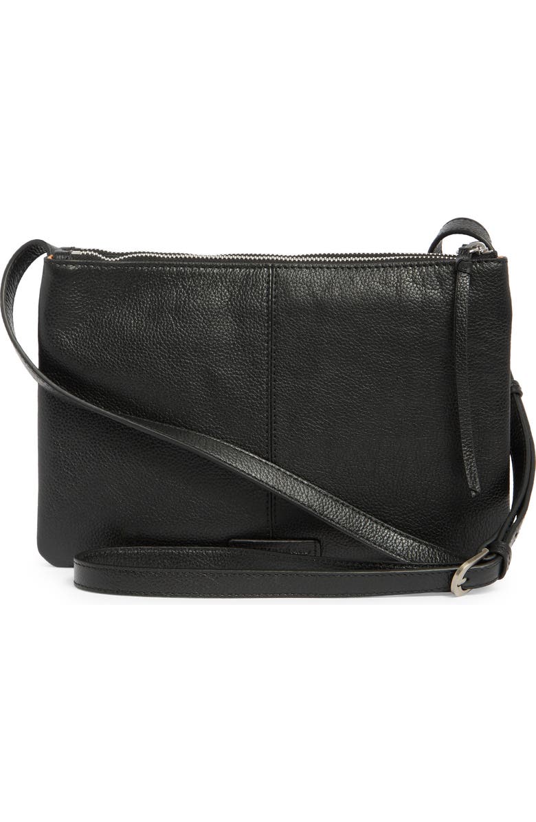 Lucky Brand Ruie Leather Crossbody Bag, Alternate, color, Black