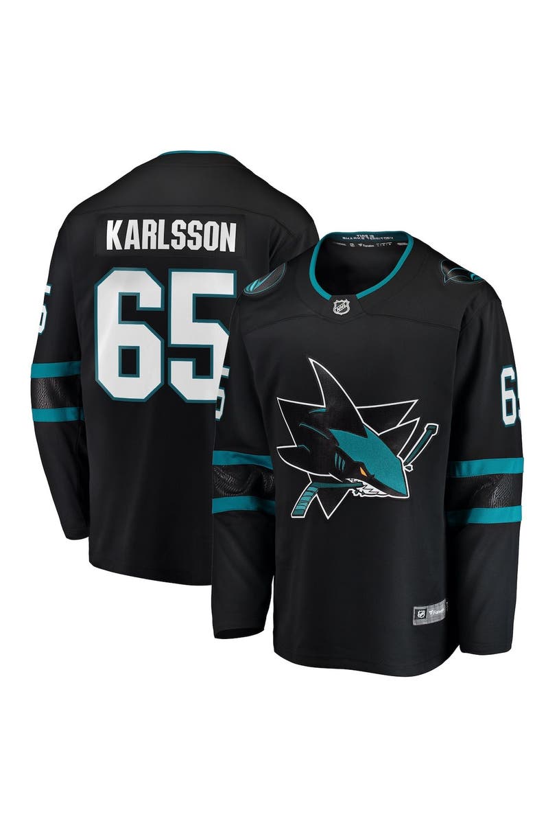 FANATICS Men's Fanatics Branded Erik Karlsson Black San Jose Sharks Breakaway Alternate Player Jersey, Alternate, color, 