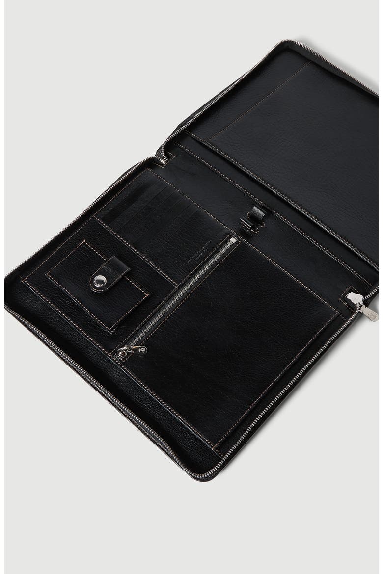 Grained calfskin document holder, Alternate, color, Black
