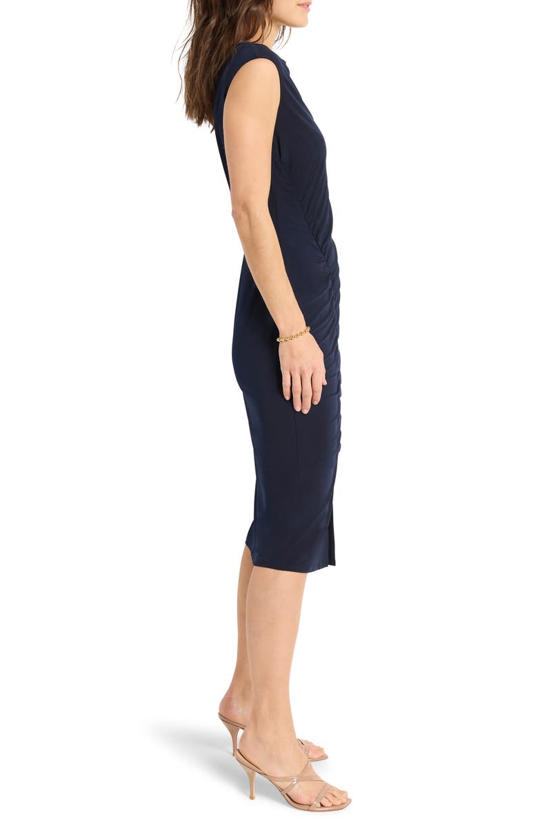 NIC+ZOE Ruched Jersey Sheath Dress, Alternate, color, Dark Indigo