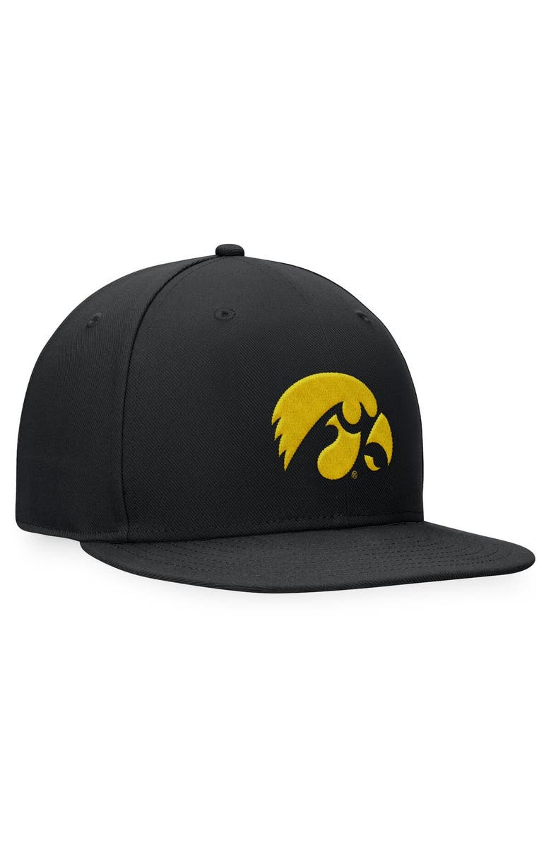 TOP OF THE WORLD Men's Top of the World Black Iowa Hawkeyes Fitted Hat, Alternate, color, Black