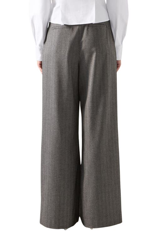 Lk Bennett Liz Wide Leg Pants In Gray