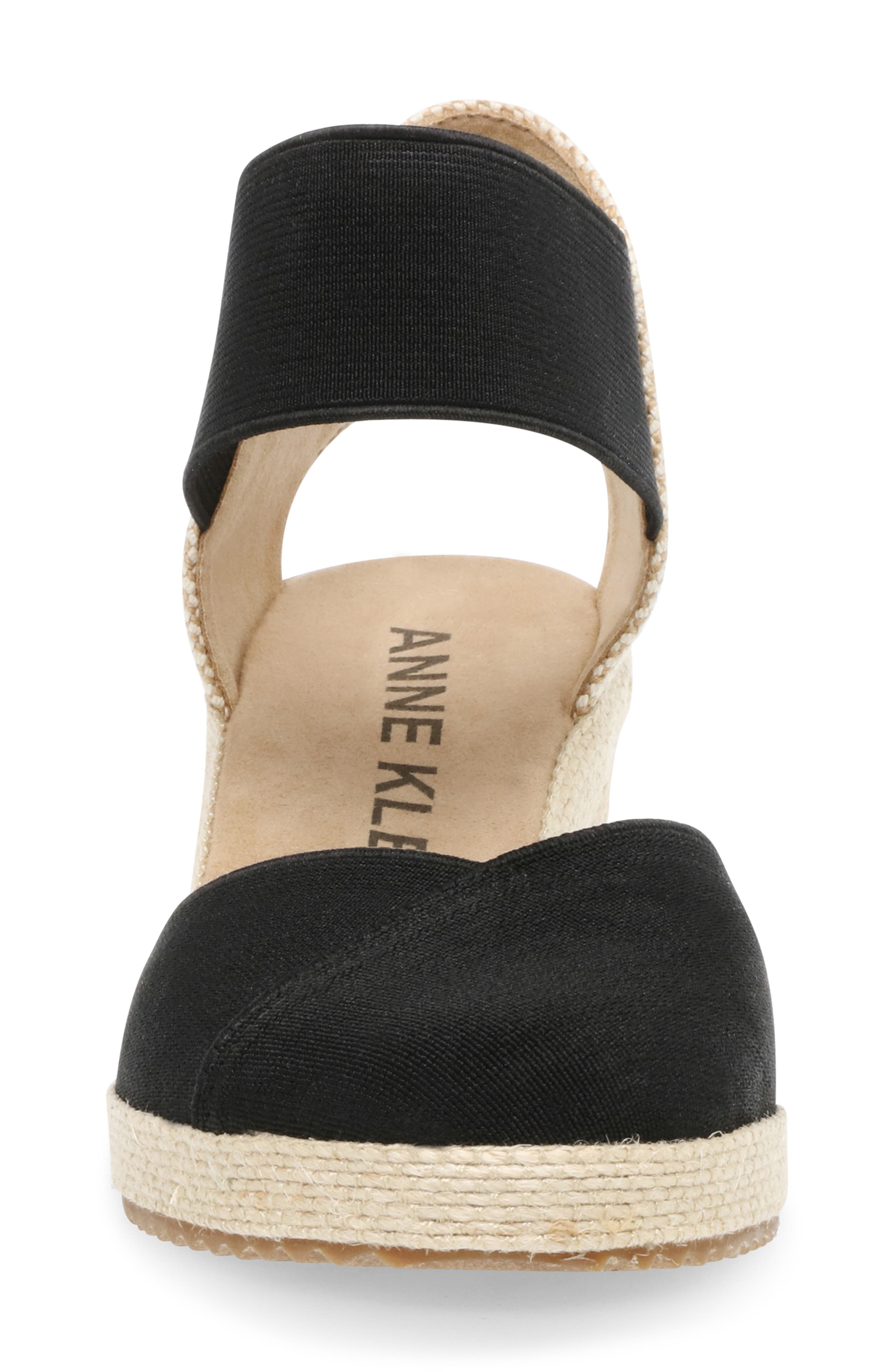 Anne Klein Zoey Wedge Sandal, Alternate, color, Black