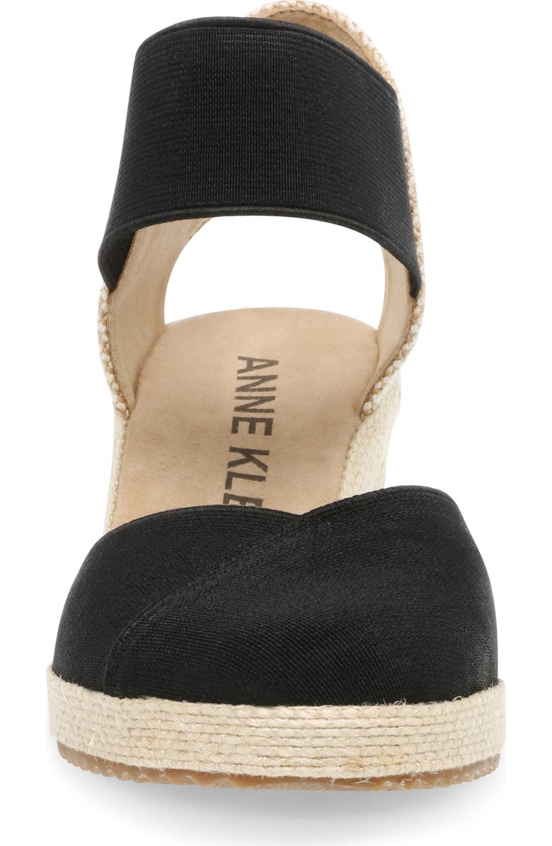 Anne Klein Zoey Wedge Sandal, Alternate, color, Black
