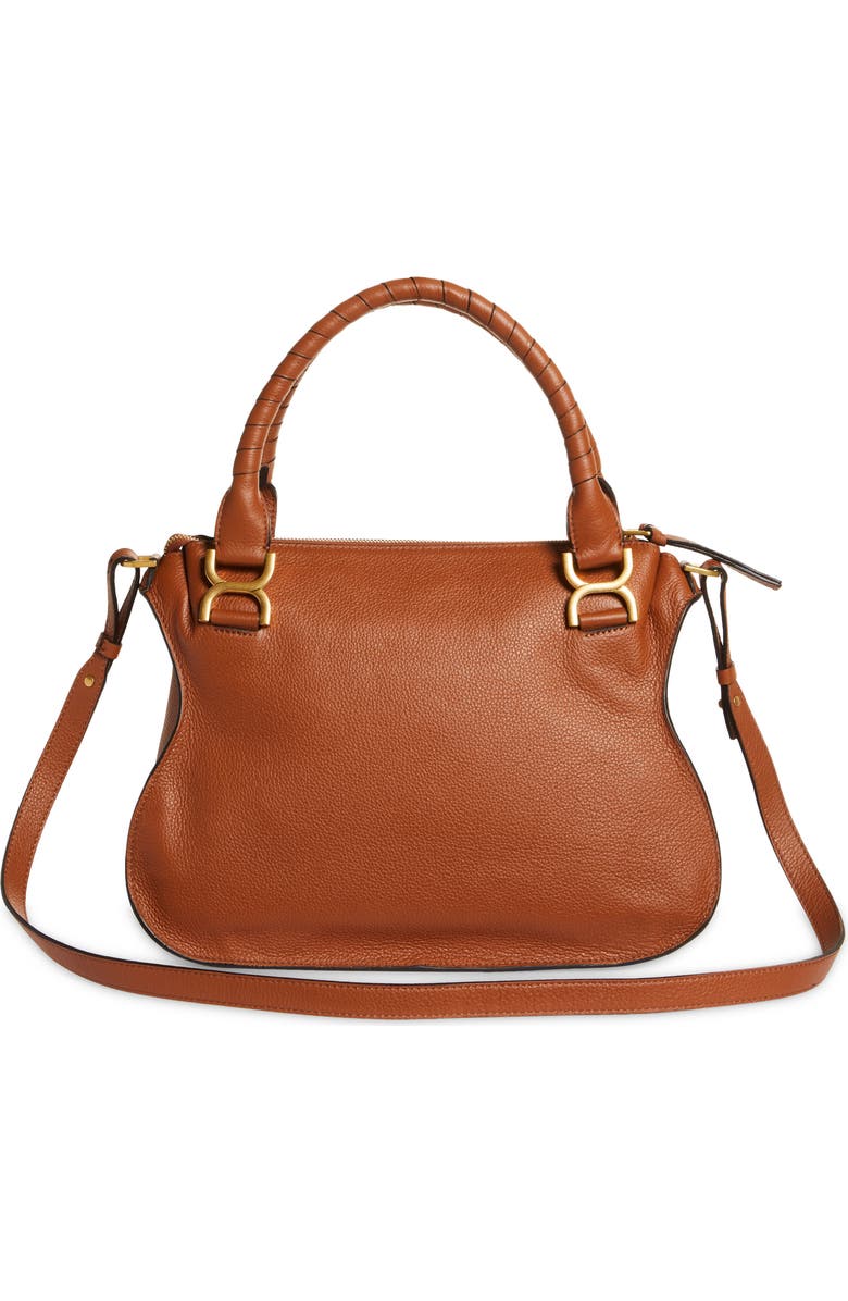 Chloé Medium Marcie Leather Satchel, Alternate, color, Tan