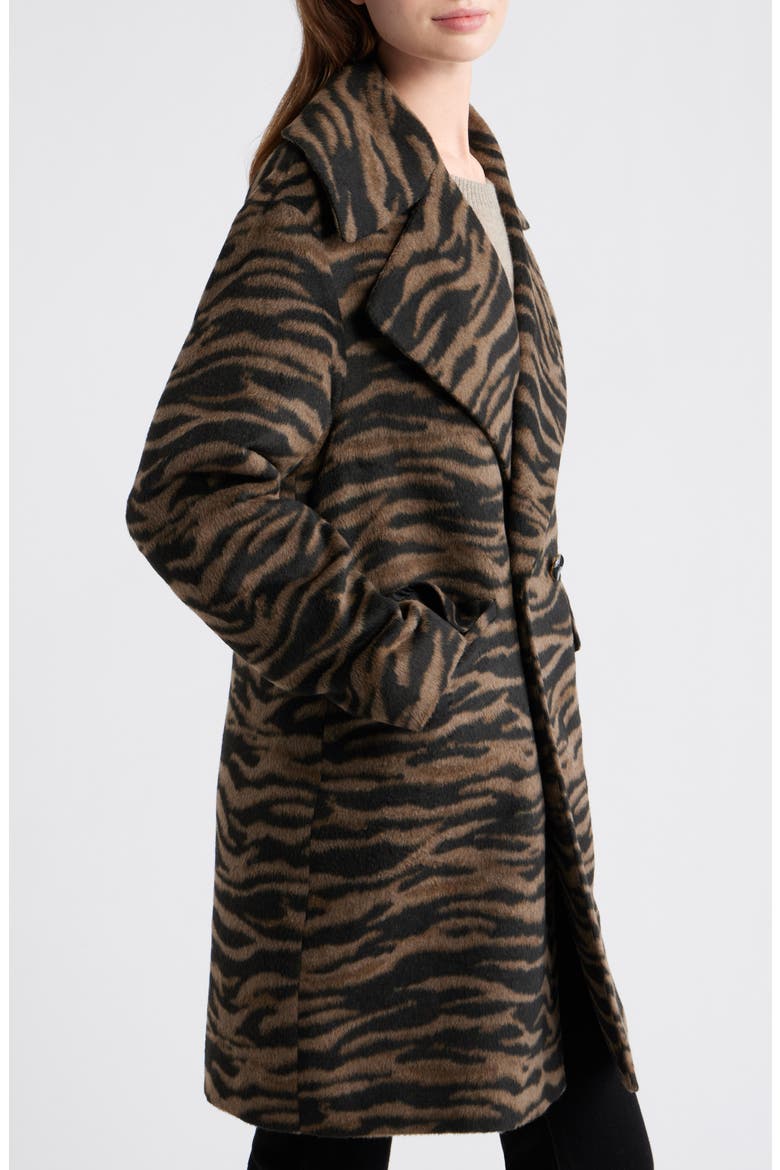 Zebra Print Long Coat, Alternate, color, BLACK TAUPE ZEBRA