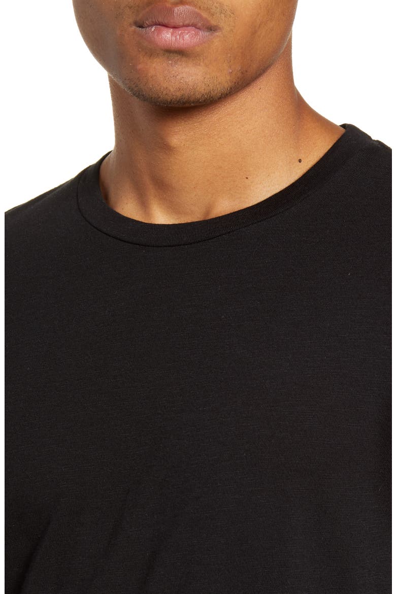 Scallop Slub Crewneck T-Shirt, Alternate, color, BLACK
