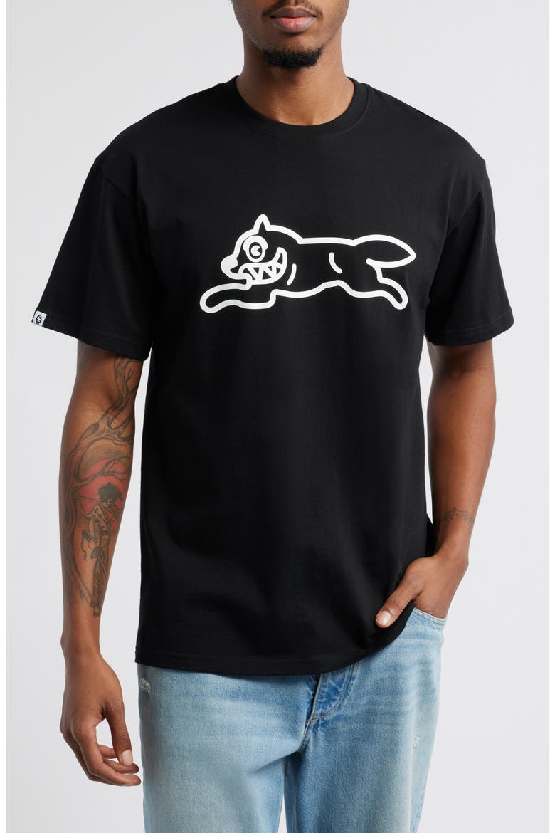 Running Dog Graphic T-Shirt, Main, color, BLACK