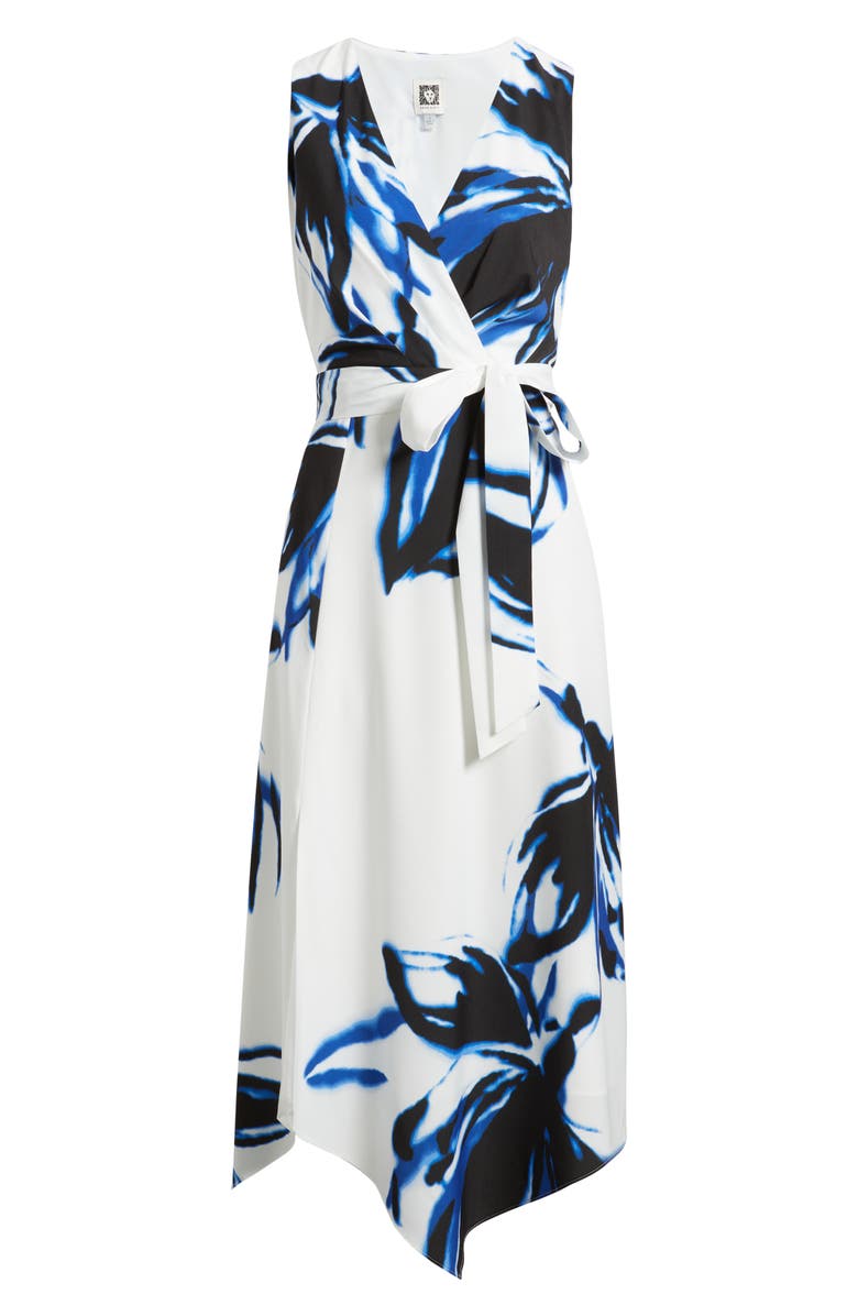 Anne Klein Print Sleeveless Asymmetric Midi Dress, Alternate, color, 