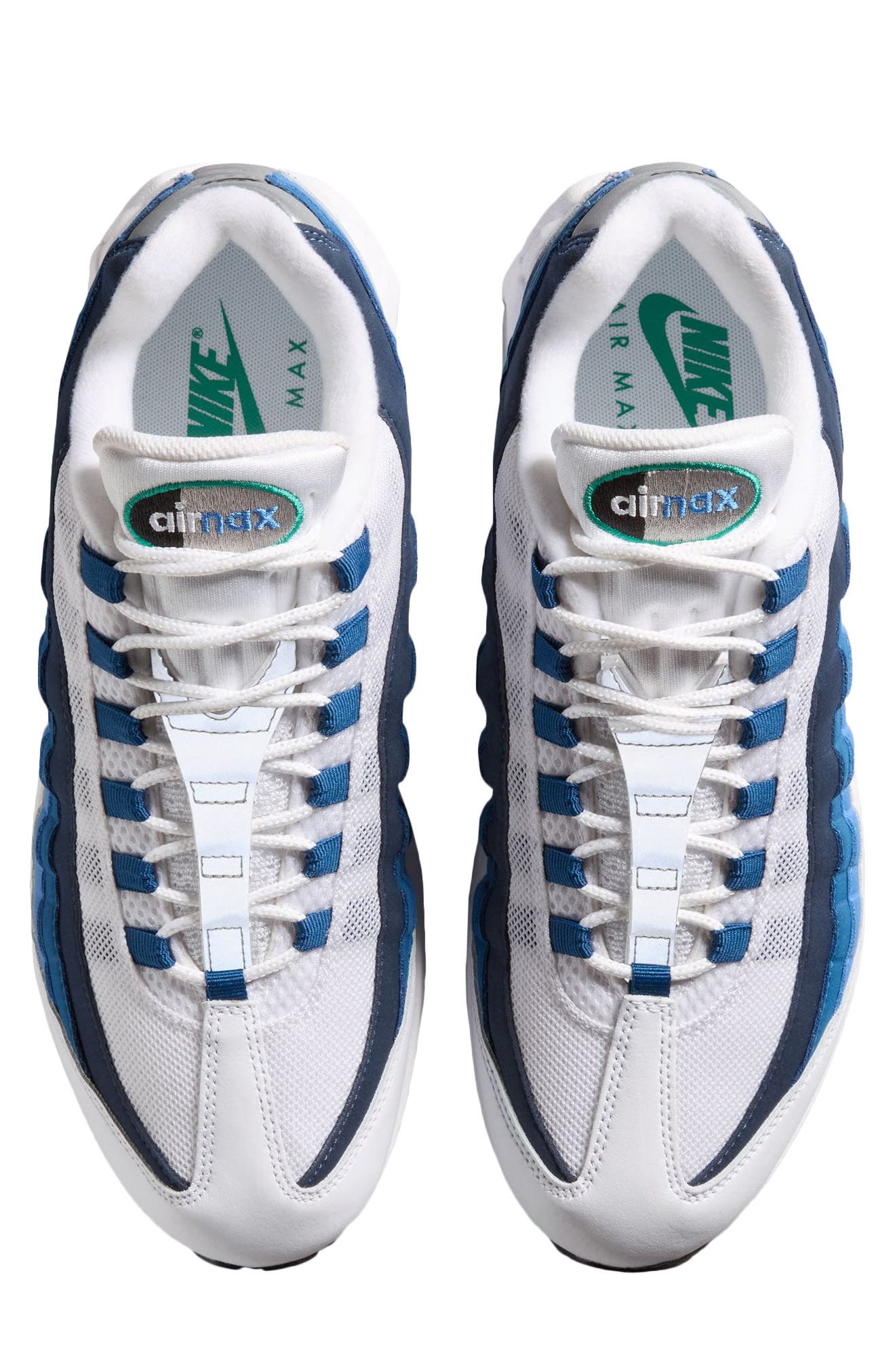 Nike Air Max 95 Big Bubble Sneaker, Alternate, color, White/Lake Blue/Emerald Green