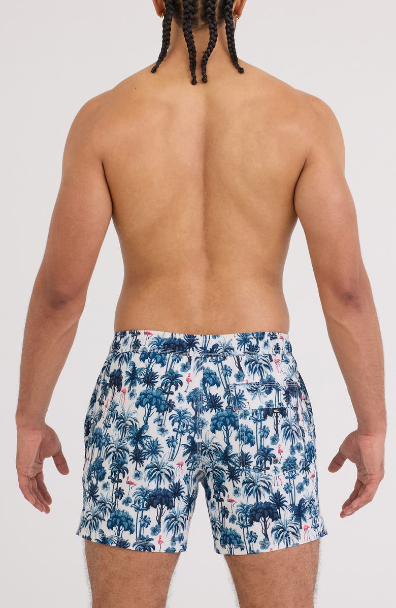 SAXX Oh Buoy 2N1 5-Inch Volley Swim Trunks, Alternate, color, Palm Mix White Sand