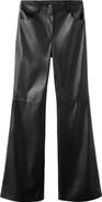 MANGO Faux Leather Flare Pants