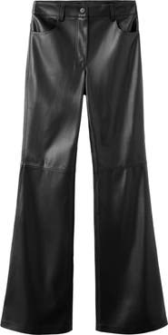 MANGO Faux Leather Flare Pants