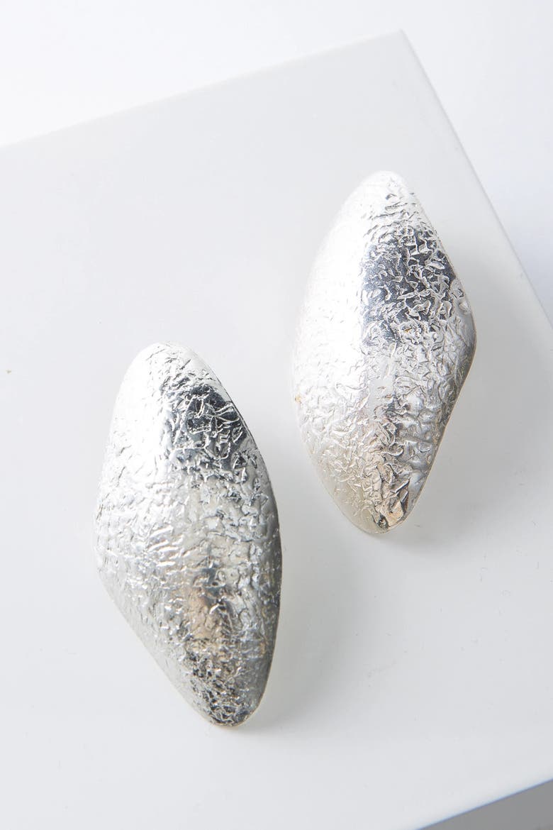Textured Statement Earrings, Alternate, color, Silver