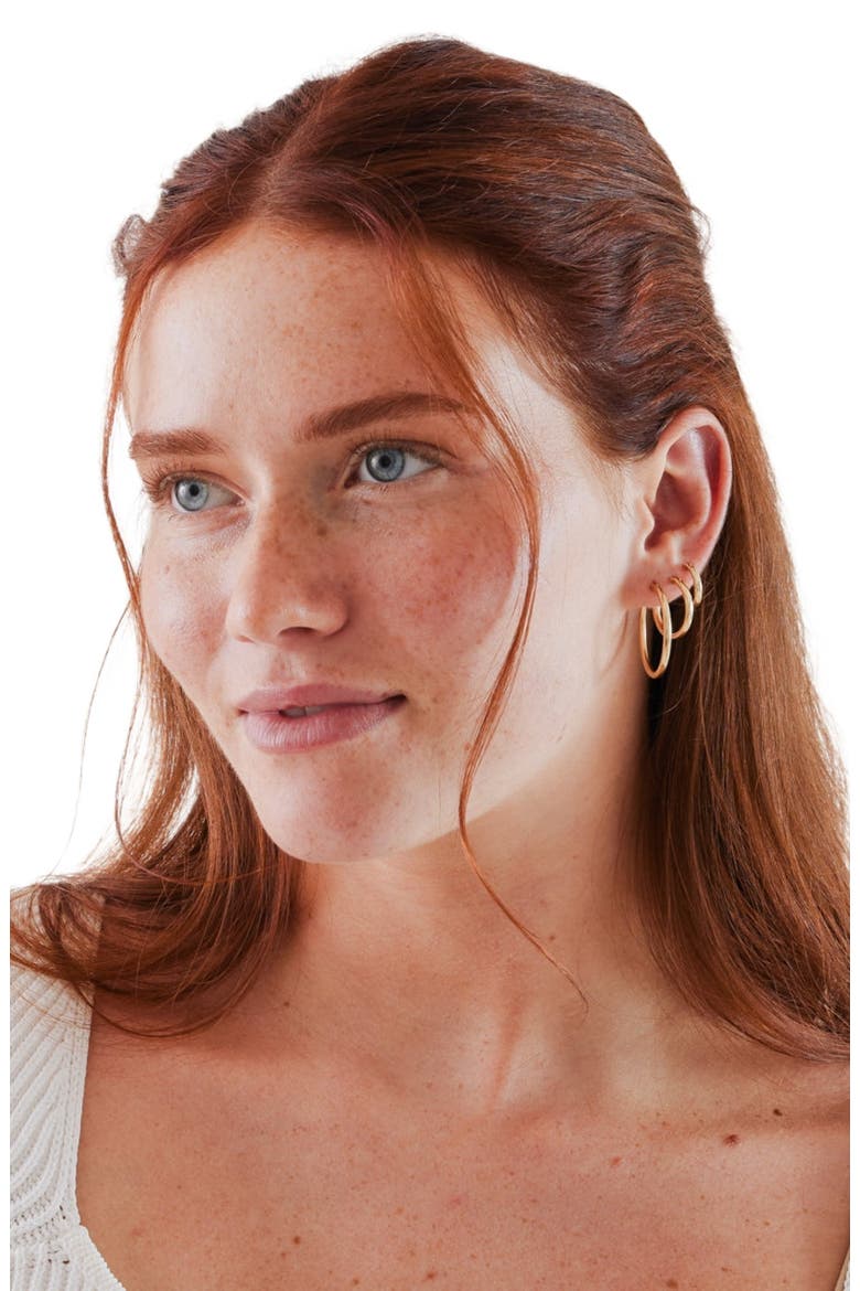 Maude Hoop Earrings, Alternate, color, Silver