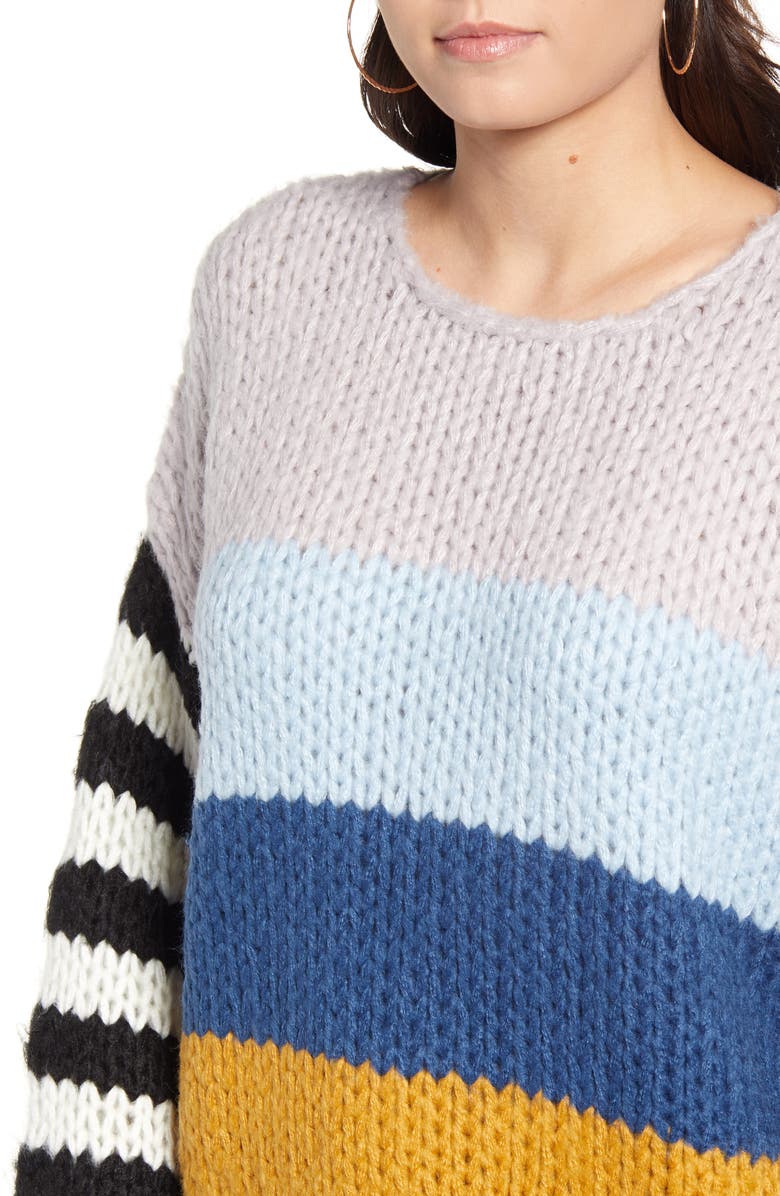 BLANKNYC Stripe Oversize Sweater, Alternate, color, 