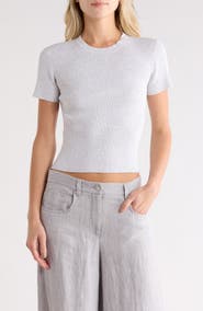 TWP Tease Rib Knit Short Sleeve Top